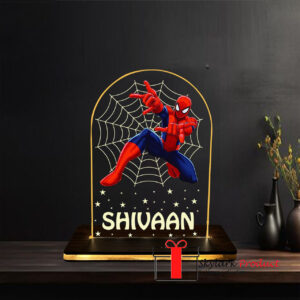 Led Acrylic Spiderman Table Lamp with Name