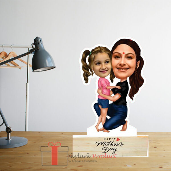 Personalized Mother-Daughter Caricature Standee