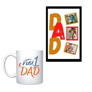 No.1 Dad Gift Set – Coffee Mug & Custom Photo Frame