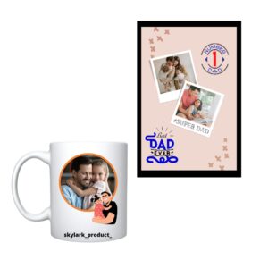 Super Dad Personalized Gift Set – Custom Photo Mug & Frame Combo