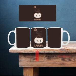 Brown Labubu White Ceramic Mug