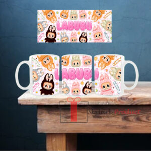 Labubu Multicolor White Ceramic Mug