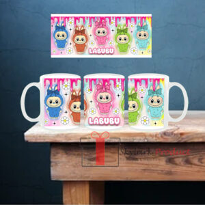 Labubu multicolor white ceramic mug 3.0