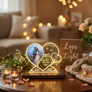 Personalized LED Photo Frame Heart Lamp . Custom Couple Photo Night Light 1.0