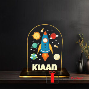 Led Acrylic Space Theme Table Lamp with Name